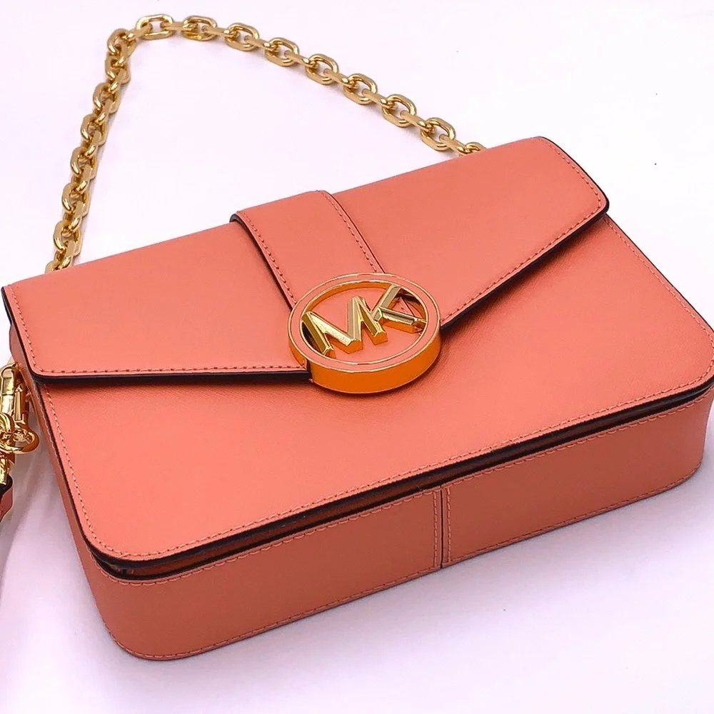 MICHAEL KORS CARMEN MEDIUM CONVERTIBLE SHOULDER BAG SHERBERT COLOR